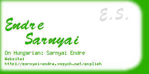 endre sarnyai business card